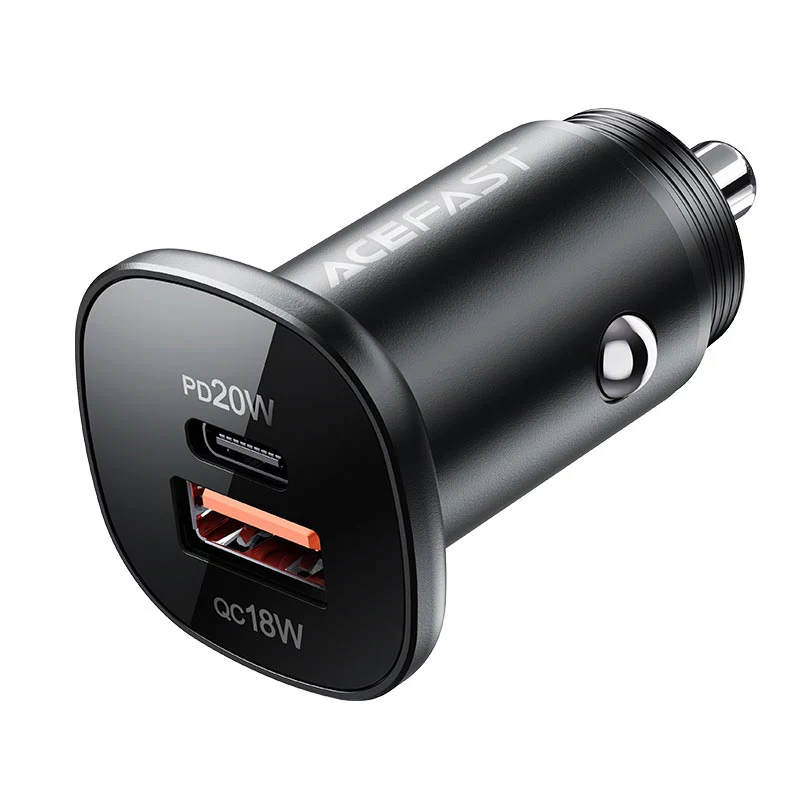 ACEFAST cargador de coche 38W USB-C / USB-A, PPS, Power Delivery, Quick Charge 3.0, AFC, FCP negro (B1)