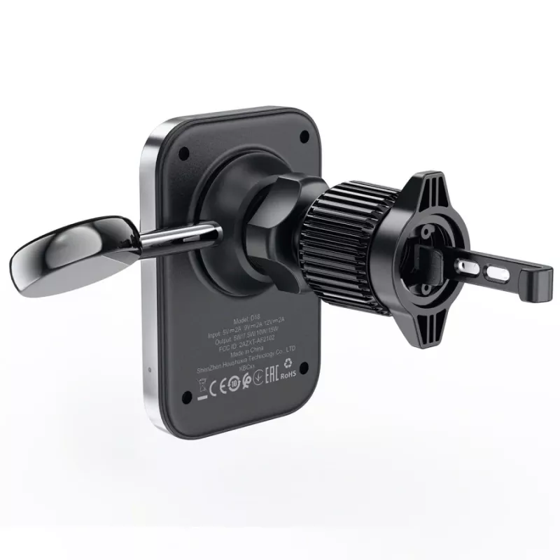 Acefast D18 Car Mount con MagSafe / Qi Wireless Charger + Cable USB-A a USB-C - Negro