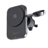 Acefast D18 Car Mount con MagSafe / Qi Wireless Charger + Cable USB-A a USB-C - Negro