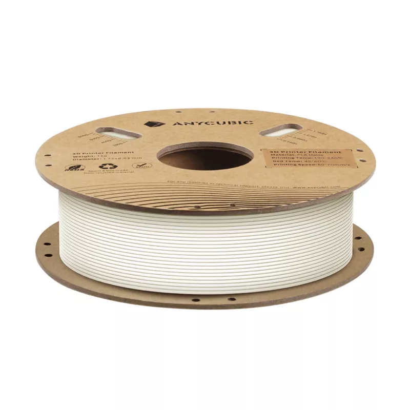 Anycubic Matte PLA Filament 1,75mm Blanco 1kg AHYGBW-101