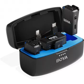 BOYA Boyamic 1 1TX + 3RX sistema de micrófono inalámbrico (2,4 GHz, 100 m de alcance, grabación de 8 GB)