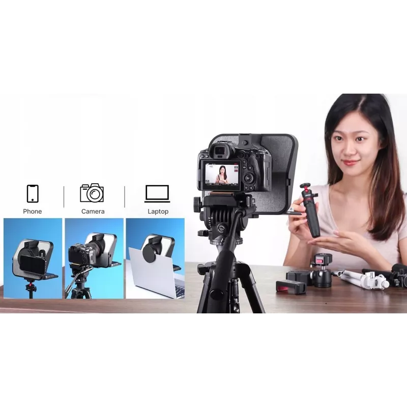 Ulanzi RT02 teleprompter portátil para smartphones, tablets y cámaras