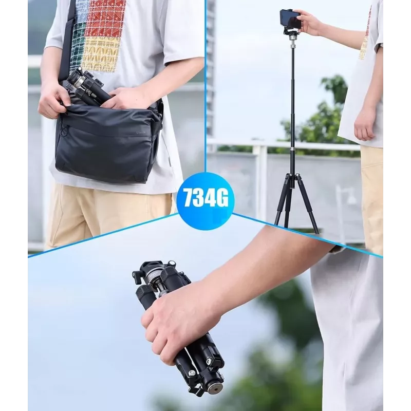 Ulanzi MT-63 trípode profesional + monopié 145 cm vlog con soporte para móvil y teleprompter