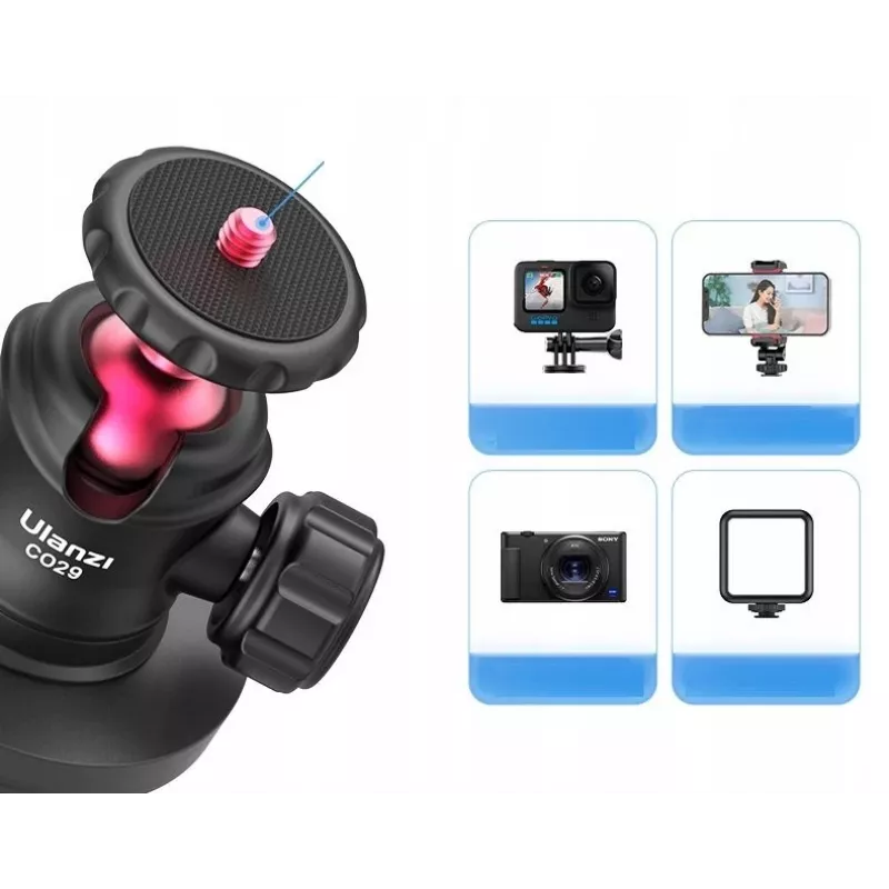 Soporte de ventosa magnética Ulanzi C029 con rótula 3D para GoPro, DJI, Insta360, SJCAM, Xiaomi