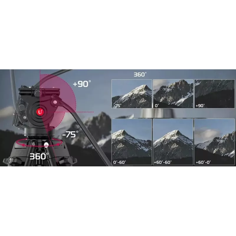 ULANZI MT-81 Trípode con cabezal fluido para grabación de vídeo, 8 kg de carga, 155 cm de altura