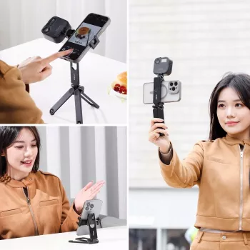 Ulanzi M007 / Ma26 Mango trípode metálico 3 en 1 para móvil con giro 360°, zapata en frío, negro