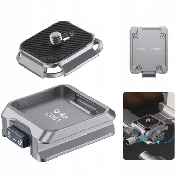 ULANZI C061 Adaptador de placa de liberación rápida para gimbals DJI RS 2/3/4 serie - compatible con Arca-Swiss