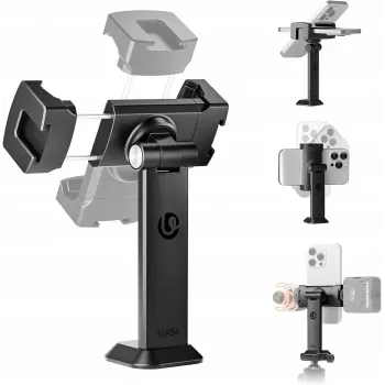ULANZI MA54 Soporte para teléfono con rosca de 1/4 de pulgada y placa de liberación rápida Arca-Swiss, negro
