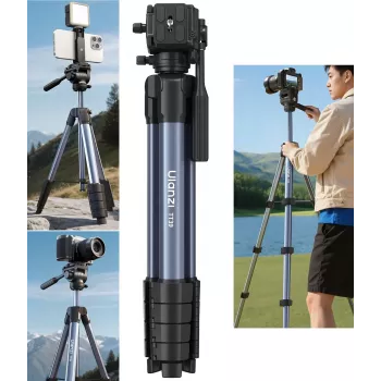 ULANZI TT39 trípode de aluminio de 155 cm con soporte para móvil para DSLR, cámaras sin espejo, smartphone