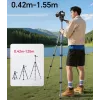 ULANZI TT39 trípode de aluminio de 155 cm con soporte para móvil para DSLR, cámaras sin espejo, smartphone