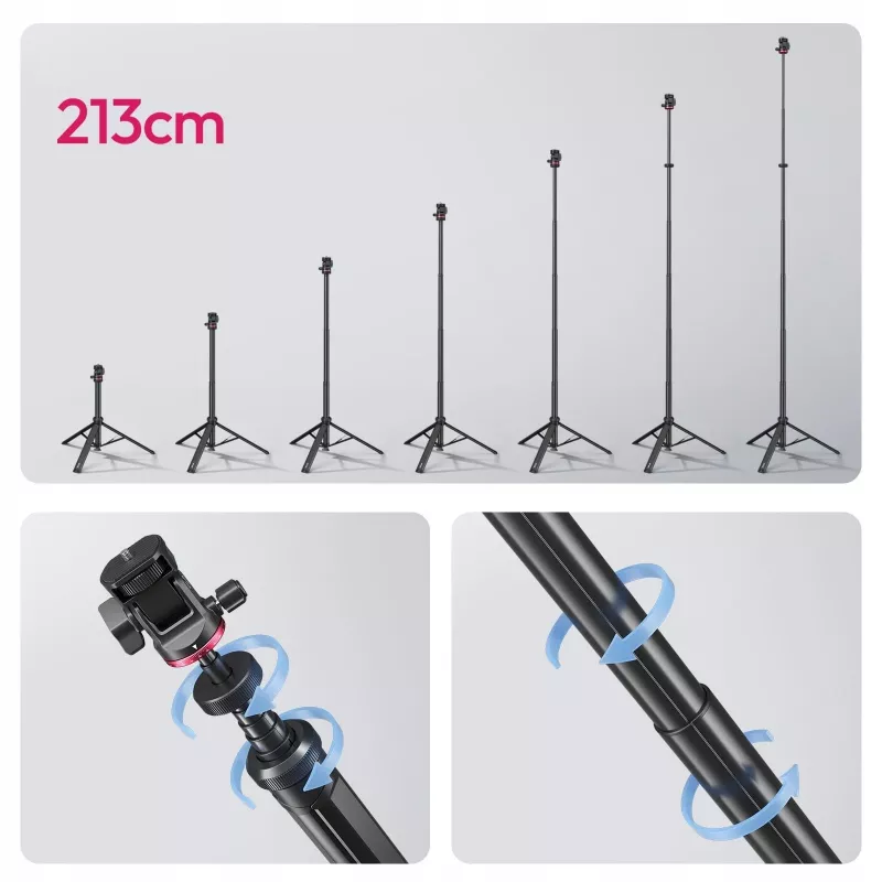 Ulanzi MT-80 trípode portátil para luces, 2 m, rosca de 1/4 de pulgada