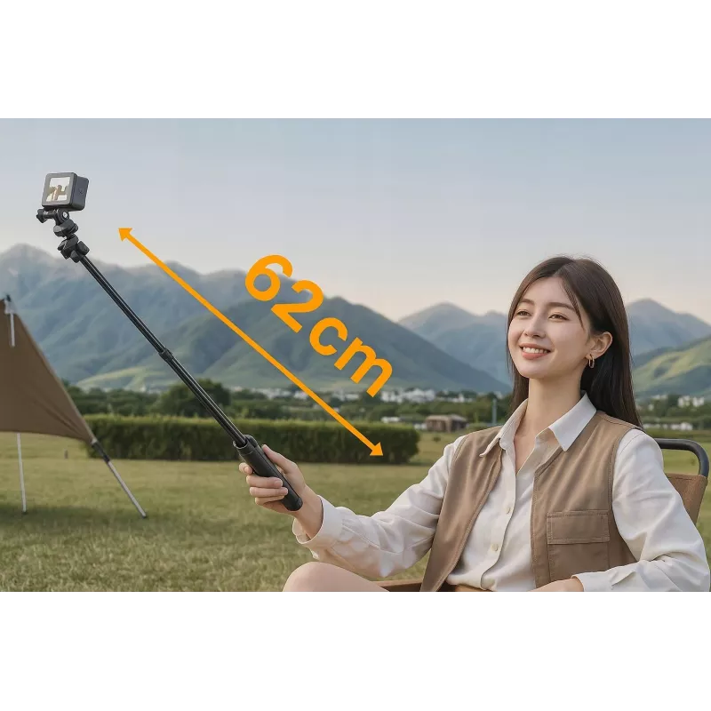 ULANZI MT90 trípode palo selfie 2 en 1 con enganche rápido para smartphone y cámara, negro