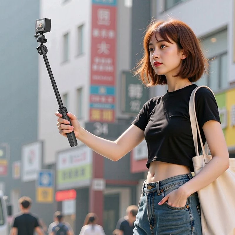 ULANZI MT90 trípode palo selfie 2 en 1 con enganche rápido para smartphone y cámara, negro