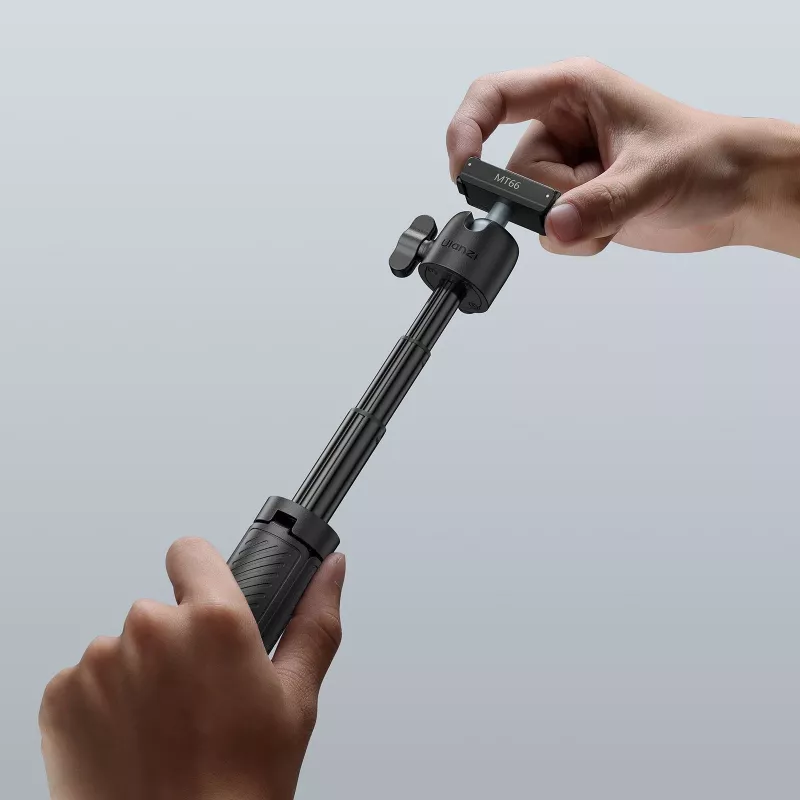 ULANZI MT66 mini trípode palo selfie 3 en 1 clip para mochila para DJI Osmo Action 5 Pro 4 3, GoPro, Insta360 - negro