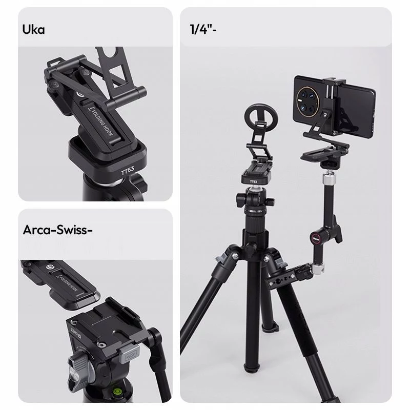 ULANZI SK29 Magic Arm soporte de trípode para móvil con placa de liberación rápida Arca-Swiss, rosca de 1/4