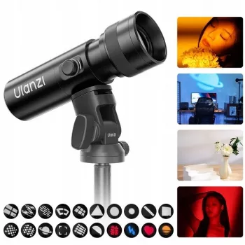 ULANZI LM01 foco LED de 10W con filtros gobo y de color, zoom y efectos