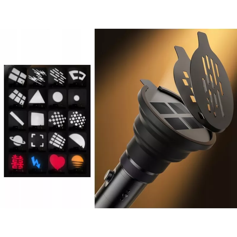 ULANZI LM01 foco LED de 10W con filtros gobo y de color, zoom y efectos