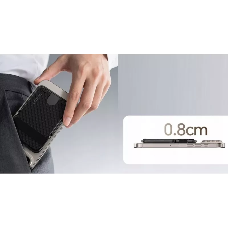 ULANZI ML25 soporte cartera MagSafe 2 en 1 tarjetero y soporte para teléfono para iPhone - negro