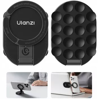 Ulanzi MA39 soporte magnético para móvil con ventosa para salpicadero, parabrisas, escritorio - compatible con MagSafe, giro 360°, negro