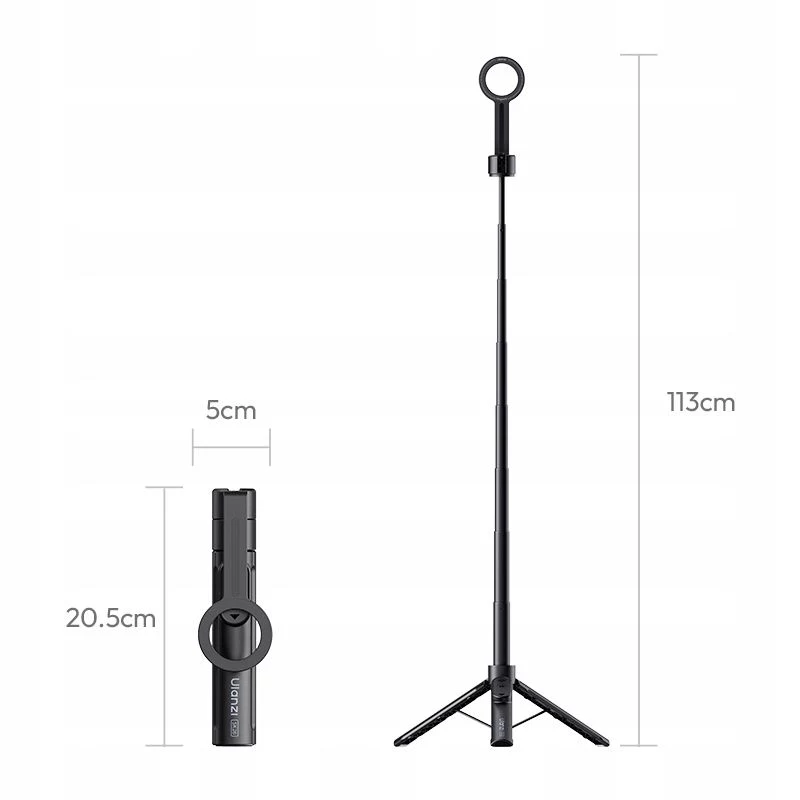 ULANZI SK26 palo selfie trípode MagSafe 2 en 1 113cm negro