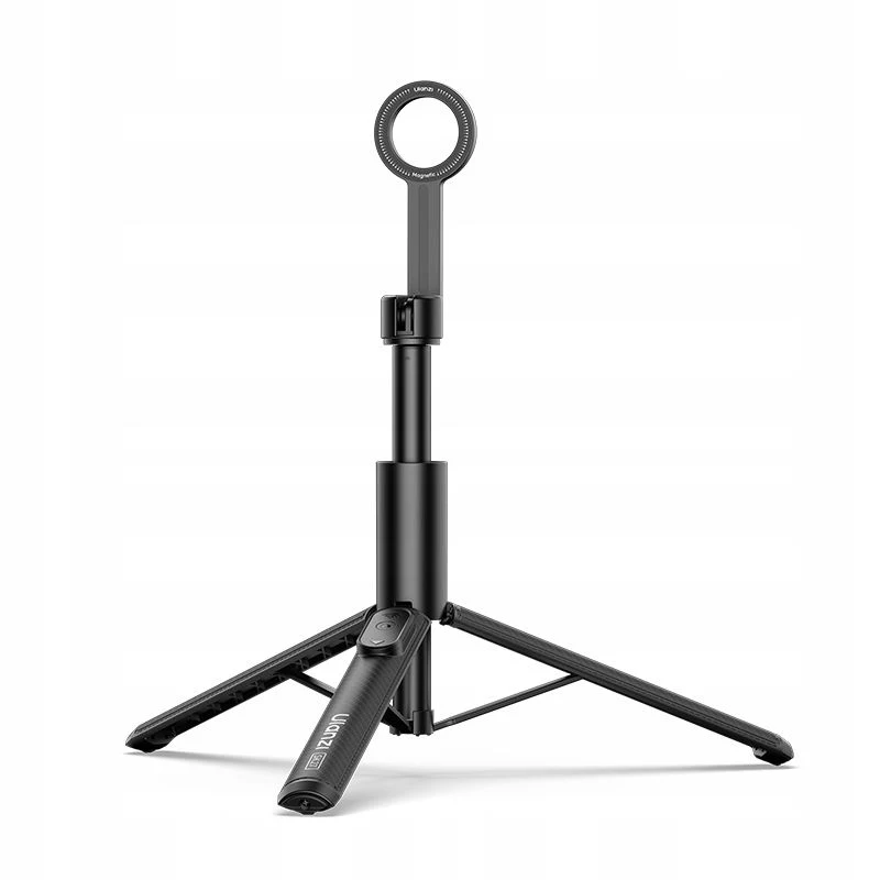 ULANZI SK27 Selfie Stick Trípode 2 en 1 con soporte magnético MagSafe, 165 cm de extensión, disparador remoto Bluetooth, Negro