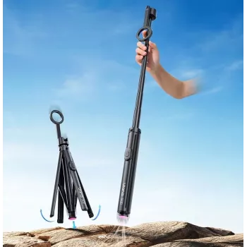 ULANZI SK-21 Trípode y Selfie Stick 2 en 1 de apertura automática 180 cm con soporte magnético MagSafe para móvil y disparador remoto Bluetooth