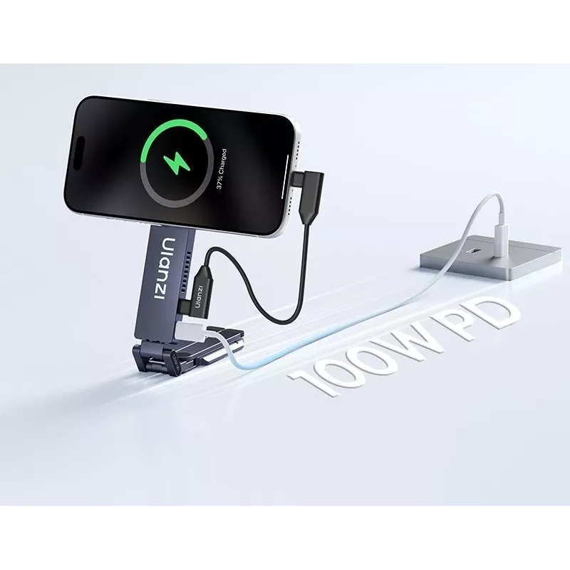 ULANZI MA58 Soporte para móvil MagSafe, carcasa para SSD, hub de carga PD 100W
