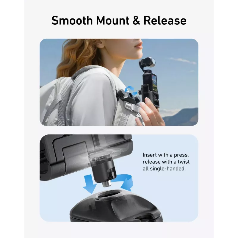 TELESIN Soporte para correa de mochila para DJI Osmo Pocket 3