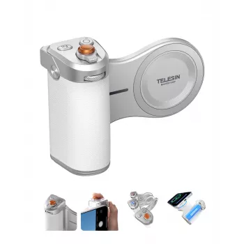 TELESIN MagSafe Pilot Empuñadura Bluetooth con batería de 3200mAh para iPhone - Blanco