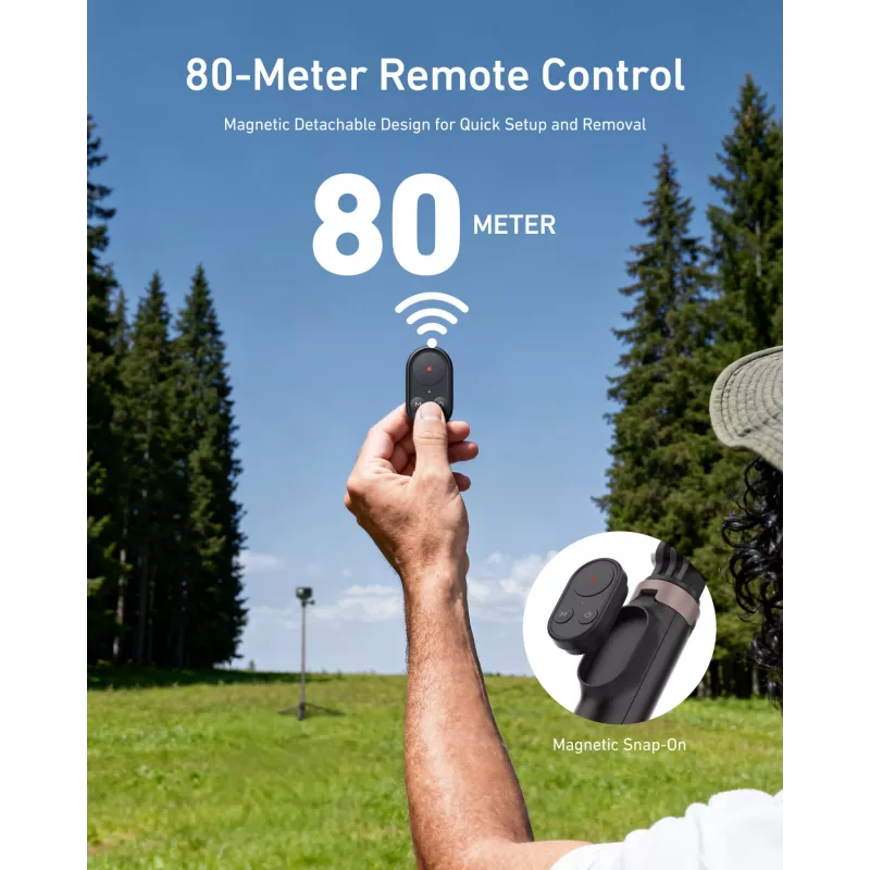 TELESIN Palo selfie trípode con mando a distancia Bluetooth 80m para GoPro Hero 13 12 11 10 9 Max Max2