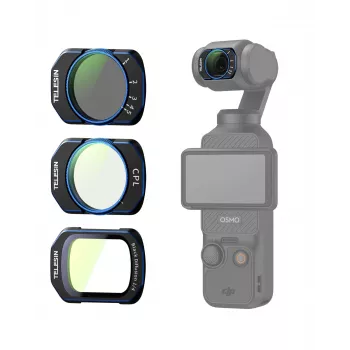 Telesin S5-FLT-44-TDJ Set de filtros CPL / VND / Black Mist 1/4 para DJI Osmo Pocket 4/3