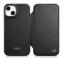 iCarer CE Premium Leather Folio Case para iPhone 14 Plus, cierre magnético, MagSafe, Negro (WMI14220715-BK)