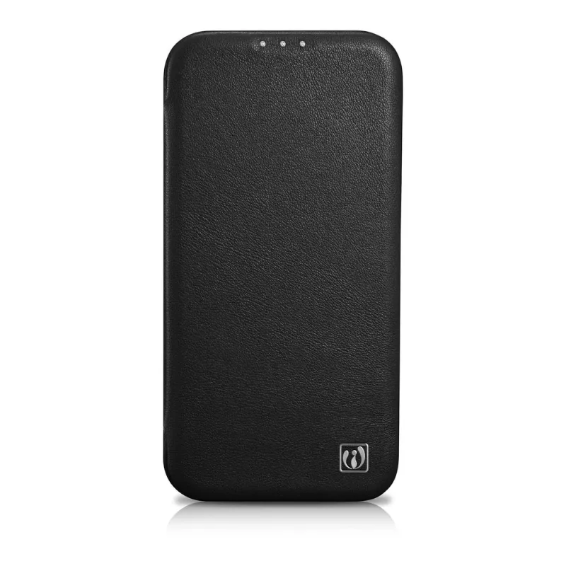 iCarer CE Premium Leather Folio Case para iPhone 14 Plus, cierre magnético, MagSafe, Negro (WMI14220715-BK)
