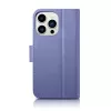 iCarer Wallet Case 2en1 para iPhone 14 Pro, funda tipo cartera de piel con bloqueo RFID, violeta claro (WMI14220726-LP)
