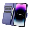 iCarer Wallet Case 2en1 para iPhone 14 Pro, funda tipo cartera de piel con bloqueo RFID, violeta claro (WMI14220726-LP)