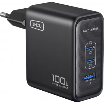 INIU Leopard Charger 100W GaN USB-C enchufe EU negro