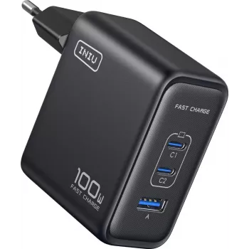 INIU Leopard Charger 100W GaN USB-C enchufe EU negro
