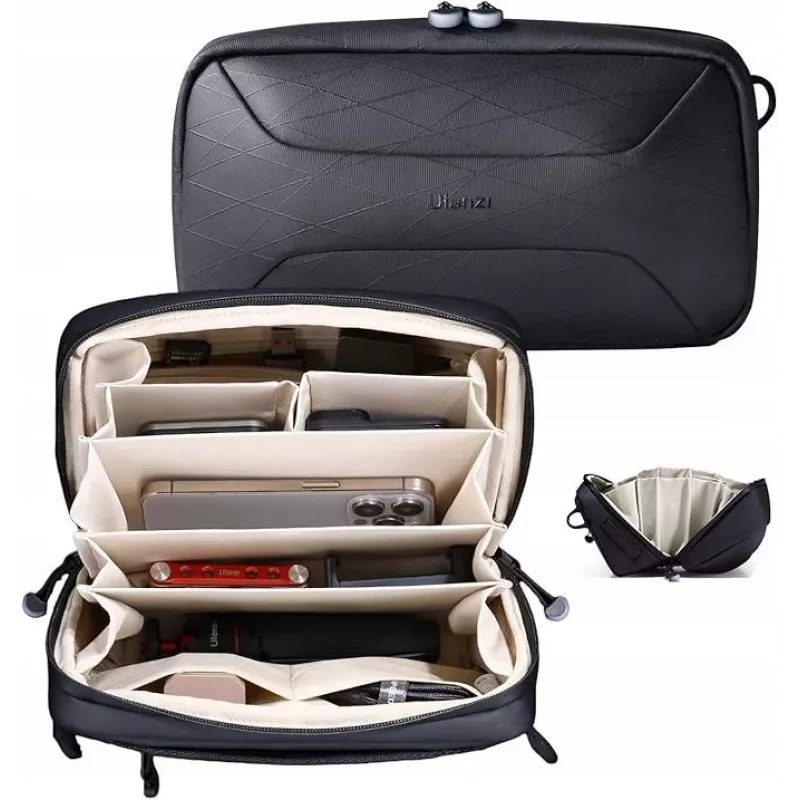 Ulanzi BT02 bolsa de almacenamiento multifunción / funda protectora para accesorios de cámara, cosmética, negra