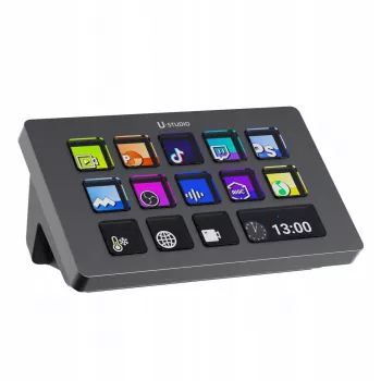 Ulanzi Stream Deck D200 Consola - 15 teclas programables, 3 diales, retroiluminación RGB, USB-C, interruptores mecánicos hot-swappable