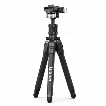 Mini trípode de fibra de carbono ULANZI TT35 28cm con rótula de bola, tornillo de 1/4 de pulgada, placa Arca-Swiss, para DSLR/sin espejo/cámara de acción/smartphone, Negro