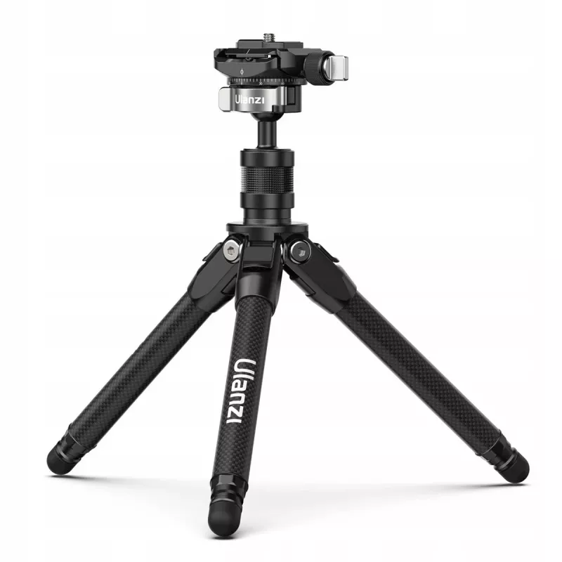 Mini trípode de fibra de carbono ULANZI TT35 28cm con rótula de bola, tornillo de 1/4 de pulgada, placa Arca-Swiss, para DSLR/sin espejo/cámara de acción/smartphone, Negro