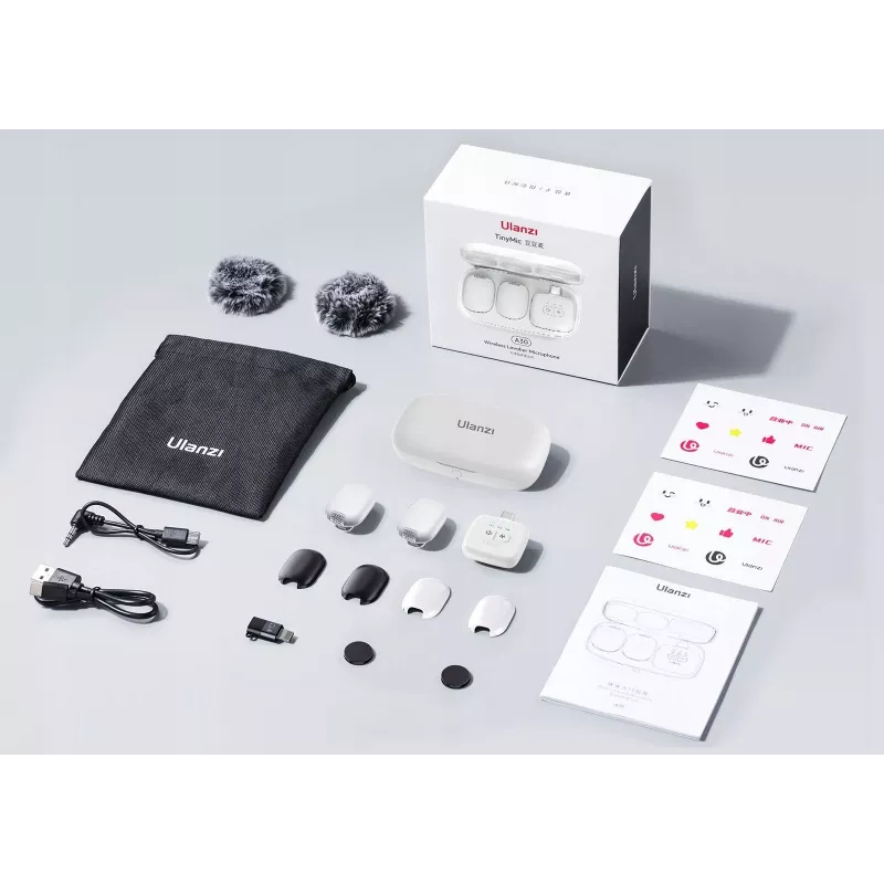 Set de transmisión de audio inalámbrica Ulanzi A30 Tiny - USB-C, Blanco
