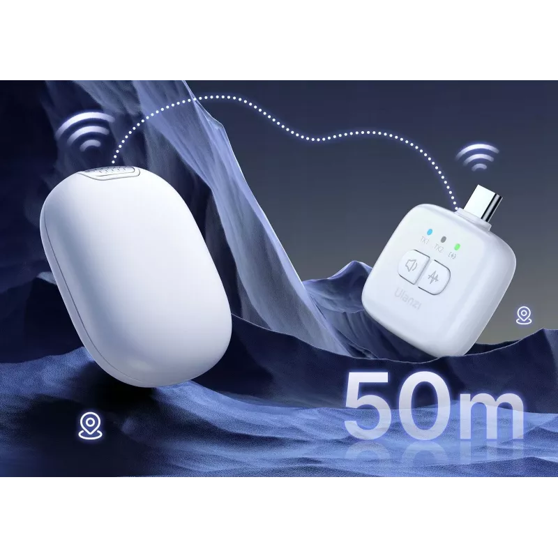 Set de transmisión de audio inalámbrica Ulanzi A30 Tiny - USB-C, Blanco