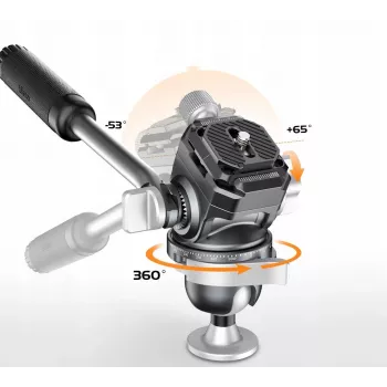 Cabezal fluido de vídeo panorámico ULANZI EH09 360°, Arca-Swiss, capacidad de carga 5kg, 1/4 pulgadas-20 y 3/8 pulgadas-16