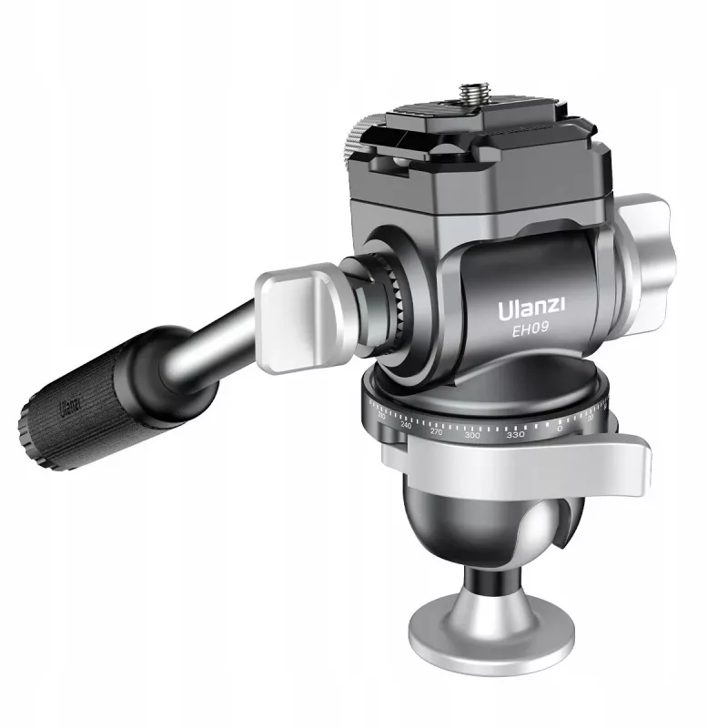 Cabezal fluido de vídeo panorámico ULANZI EH09 360°, Arca-Swiss, capacidad de carga 5kg, 1/4 pulgadas-20 y 3/8 pulgadas-16