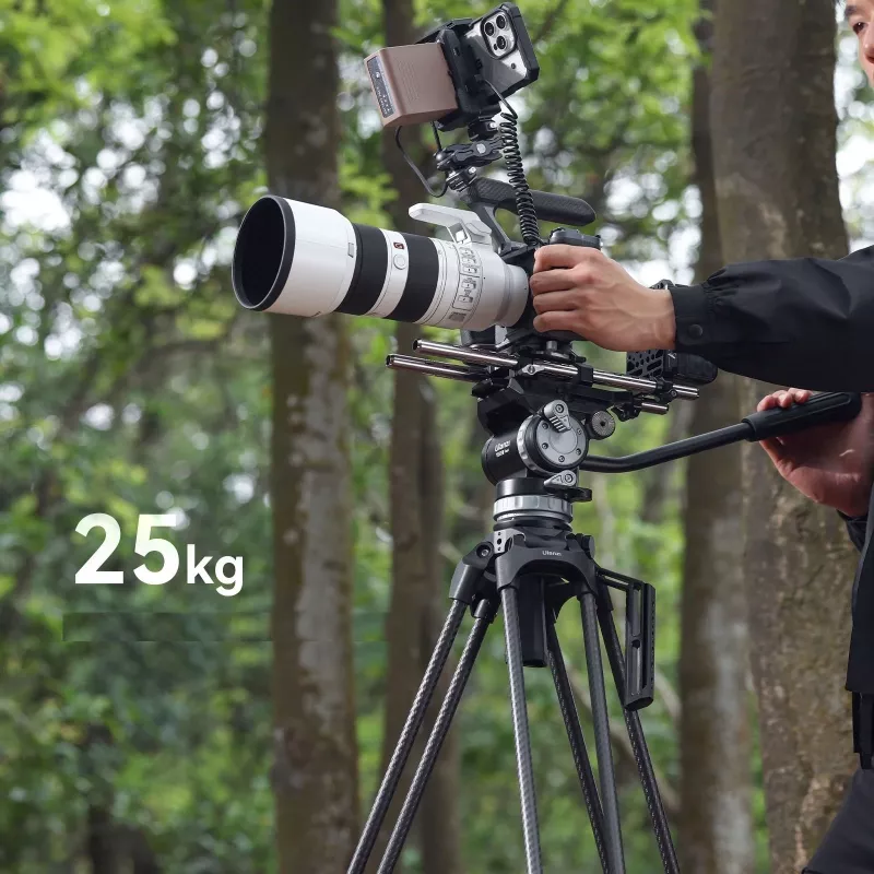 Sistema de trípode de vídeo profesional ULANZI T047 carga 25kg altura 149,5cm cazoleta de 75mm