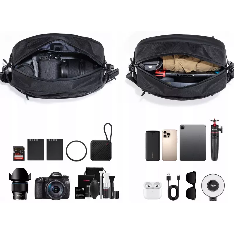 Bolsa bandolera de viaje Ulanzi PB038 V2 - Negro, 7L, resistente al agua