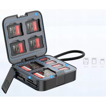 Estuche para tarjetas de memoria Ulanzi CRC10 13 ranuras + lector de tarjetas 3 en 1 10 Gbps CFexpress Type A SD microSD