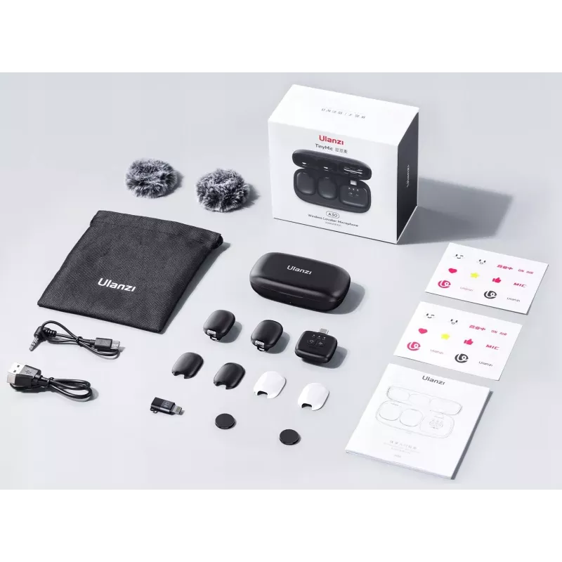 Set de transmisión de audio inalámbrica Ulanzi A30 Tiny - USB-C, Negro