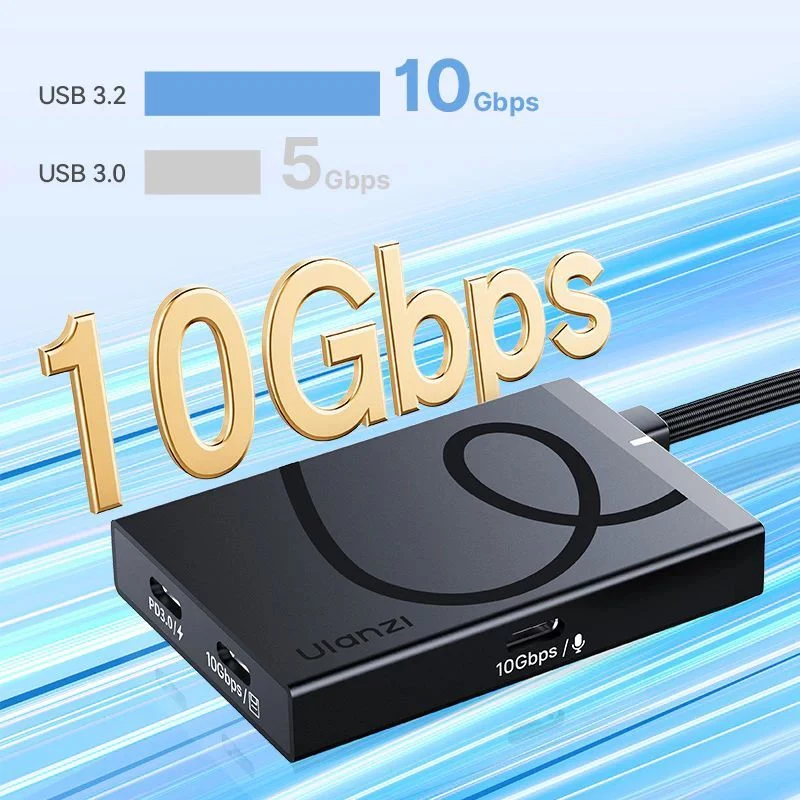 Hub USB-C 4 en 1 ULANZI H1 con HDMI 4K y 3x USB-C PD 3.0 10Gbps